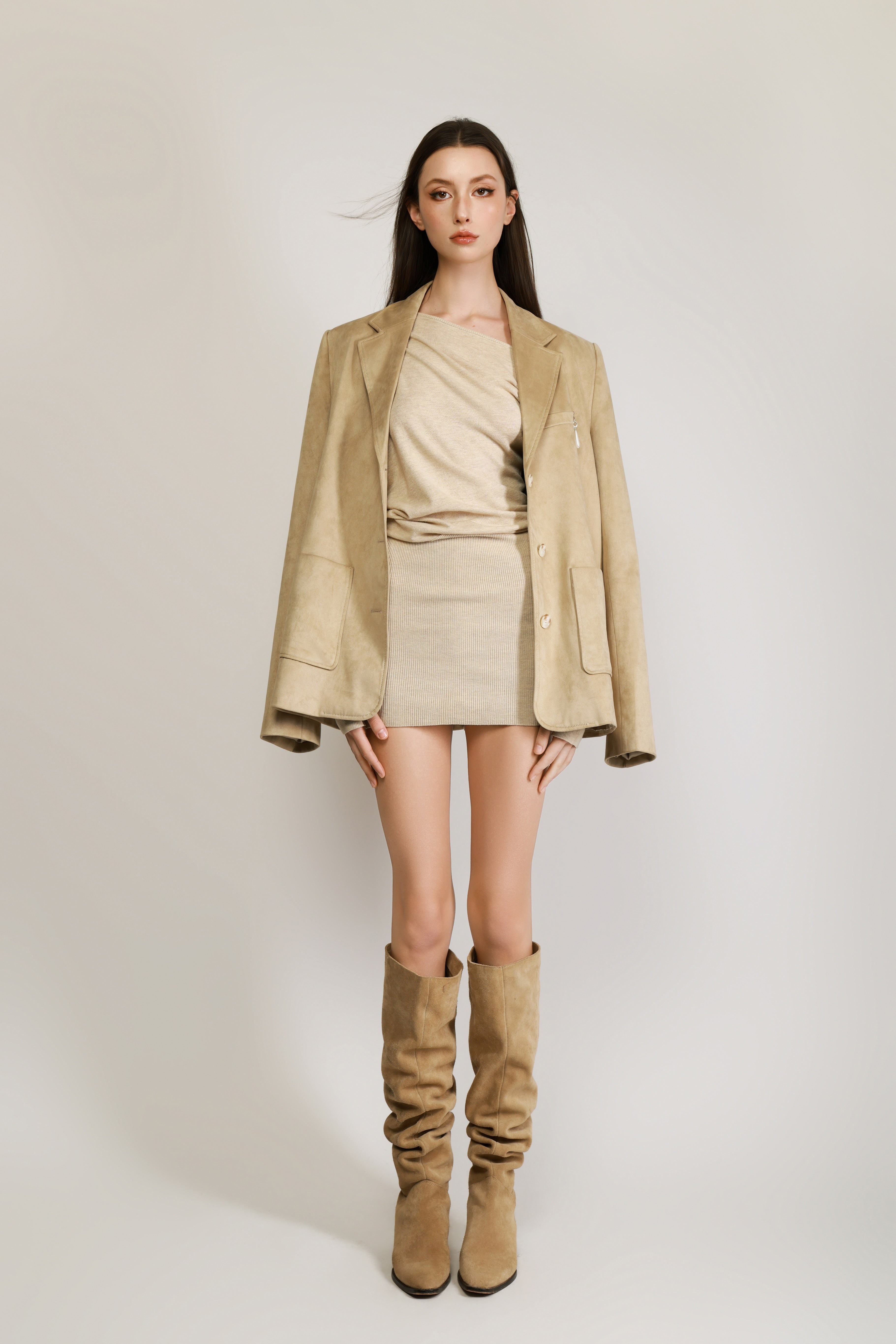 Oversized Suede Blazer