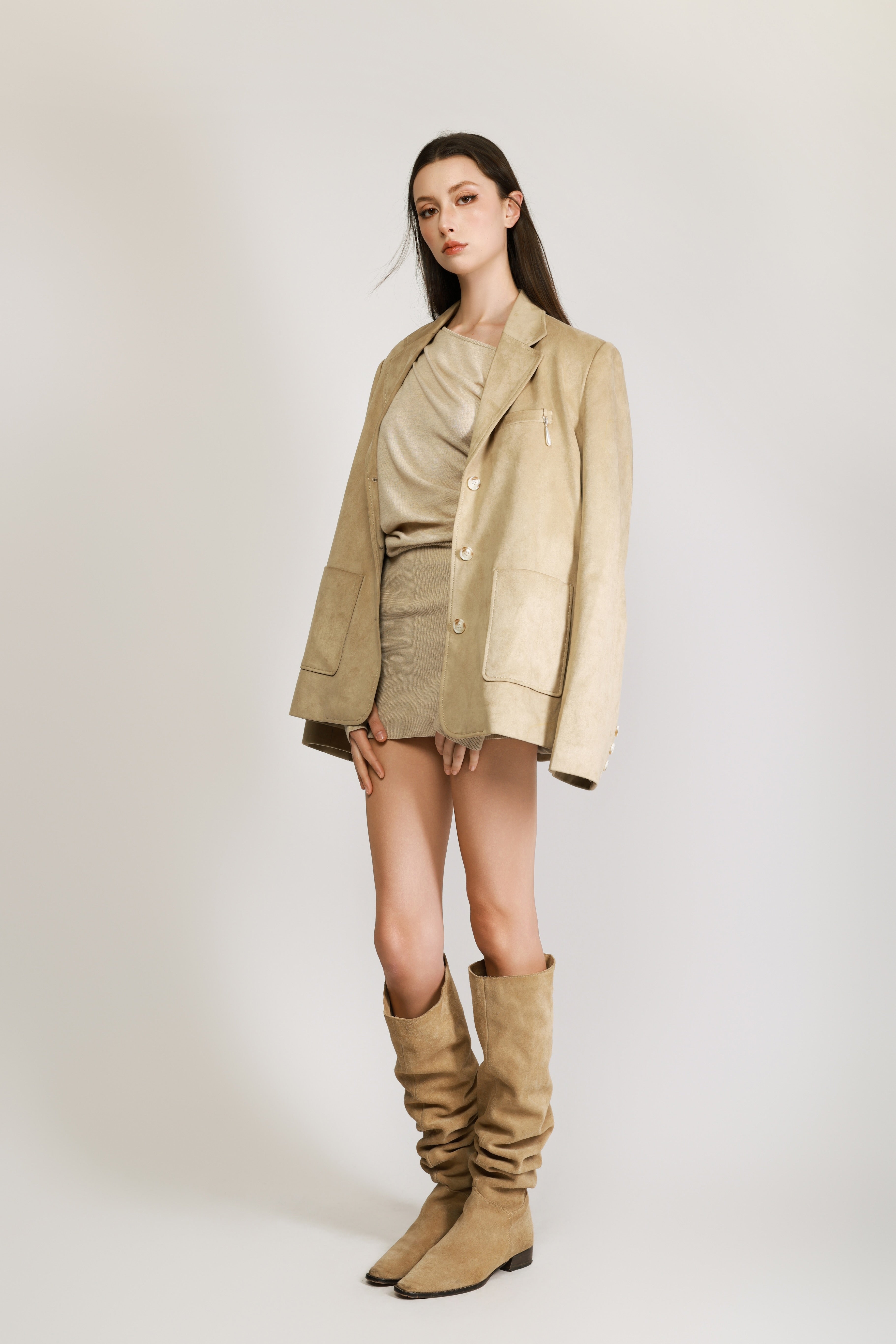 Oversized Suede Blazer