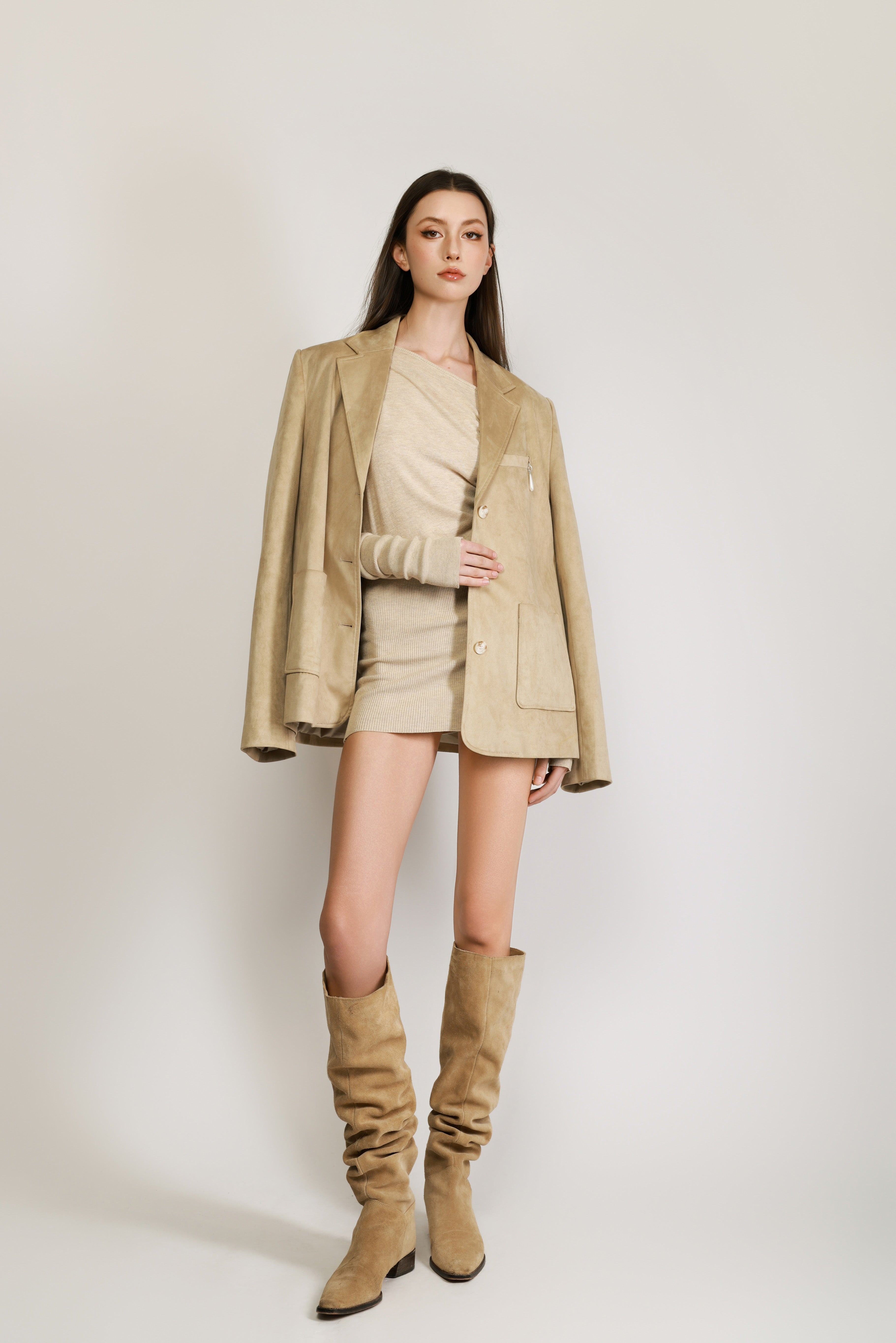 Oversized Suede Blazer