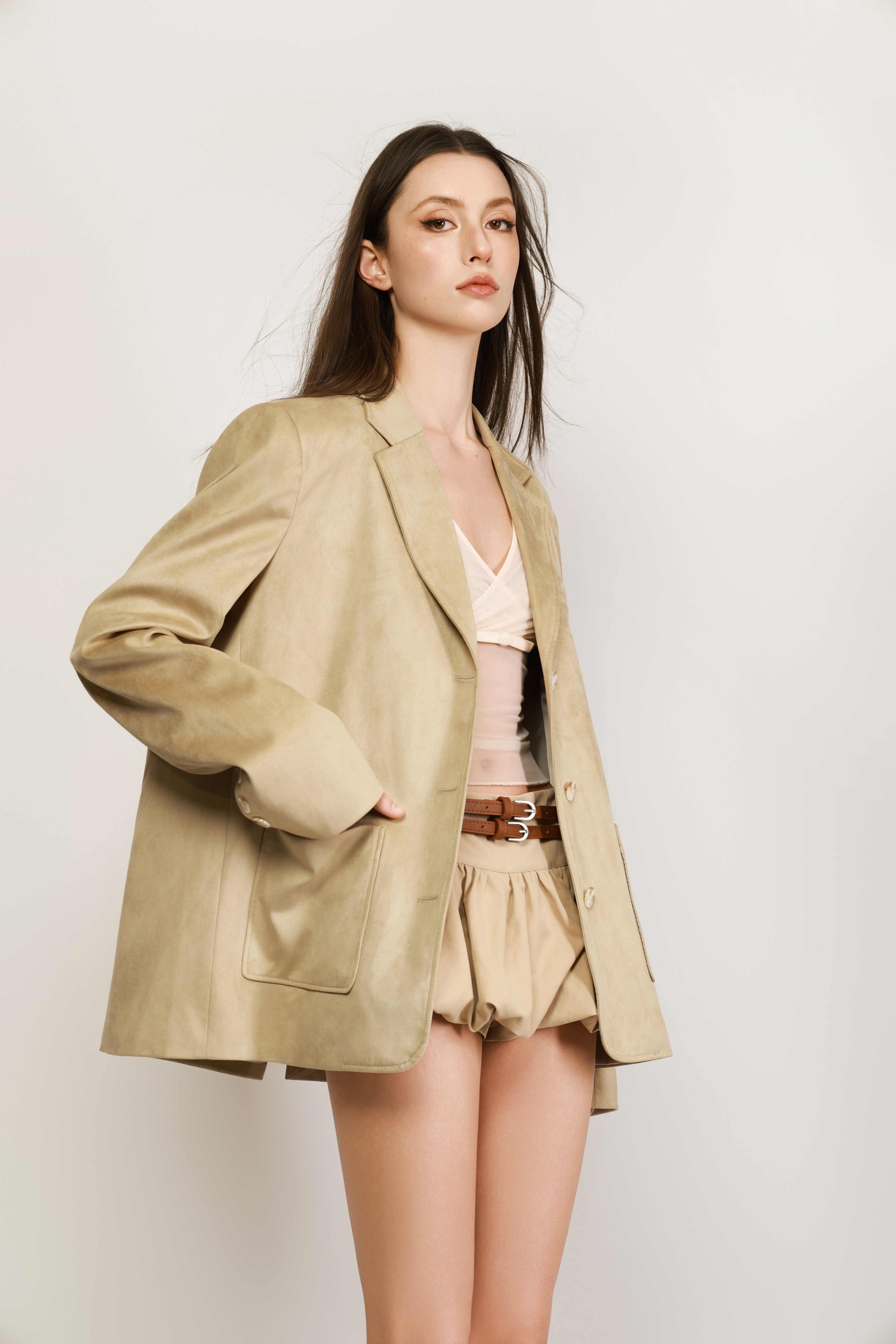 Oversized Suede Blazer