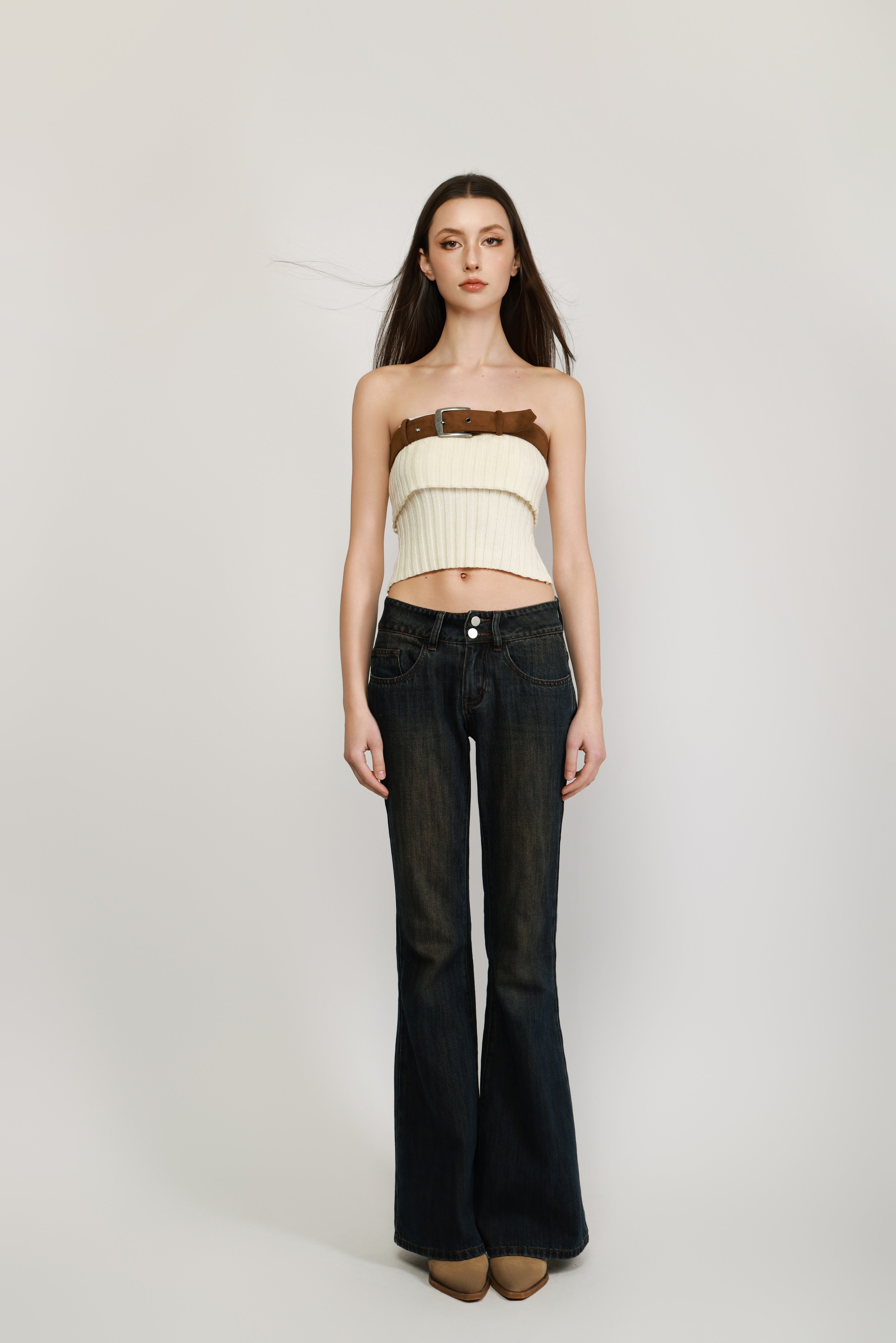Vintage Low-Rise Flared Jeans