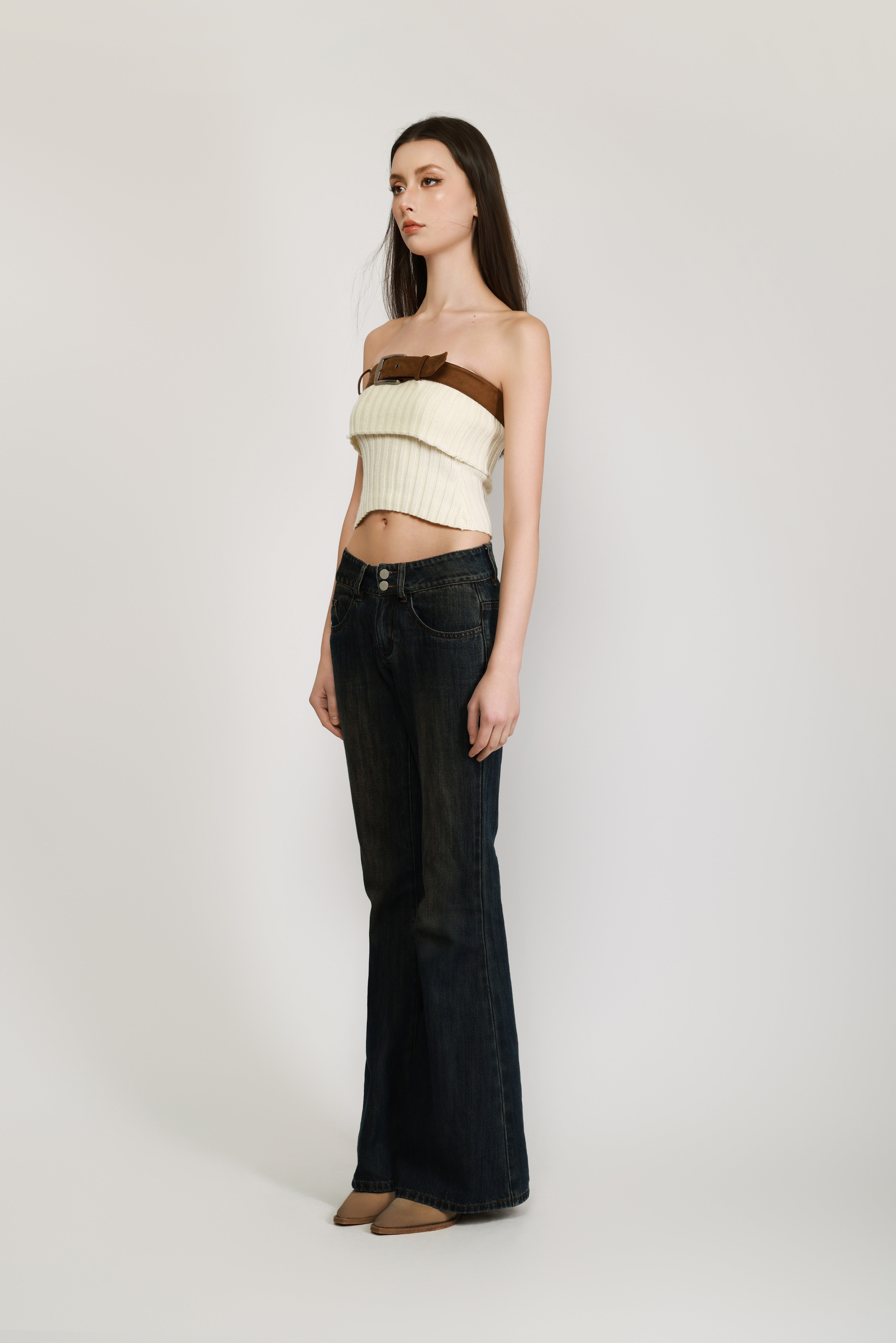 Vintage Low-Rise Flared Jeans