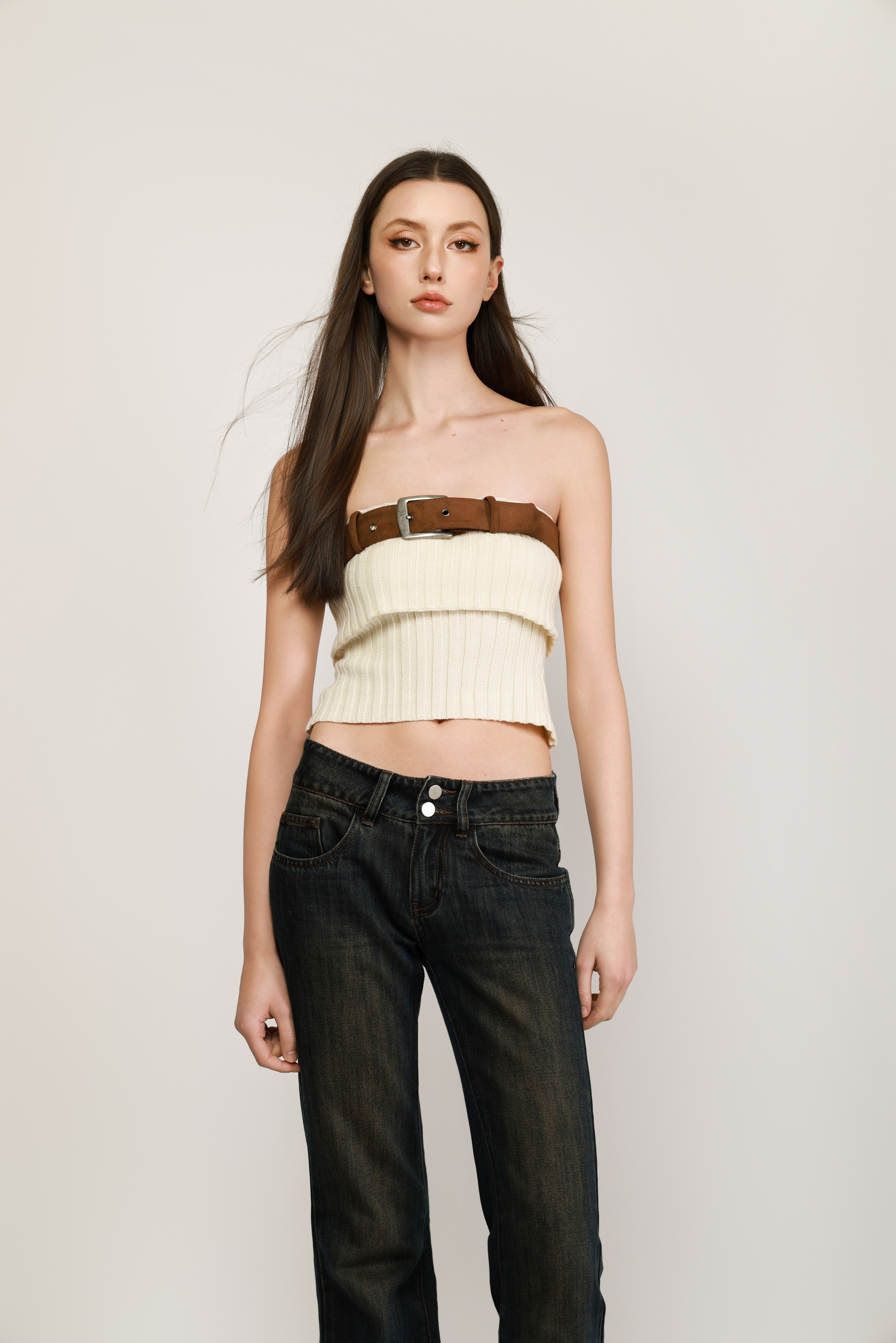 Belted Bandeau Top