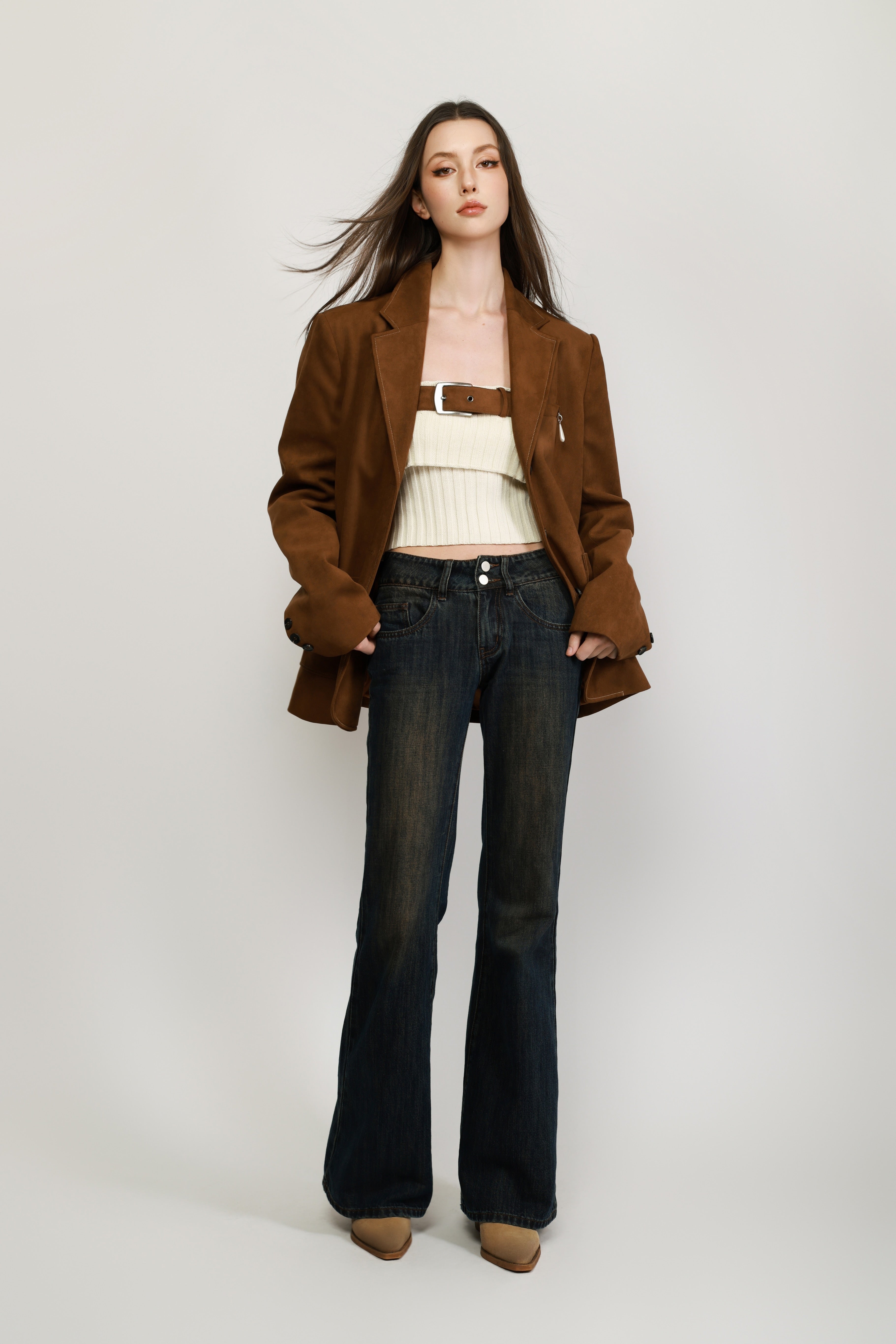 Vintage Low-Rise Flared Jeans