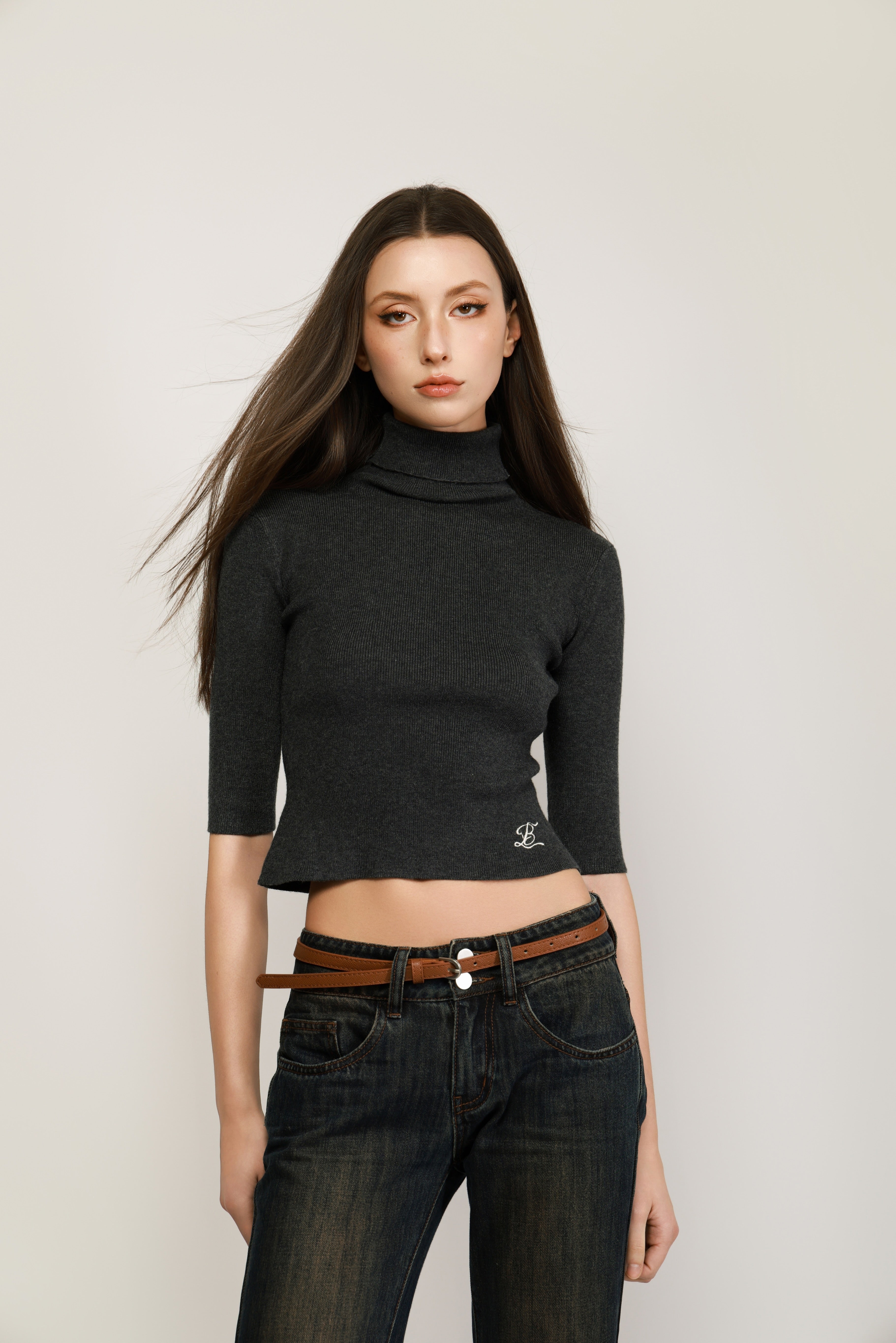 Collared Knit Crop Top
